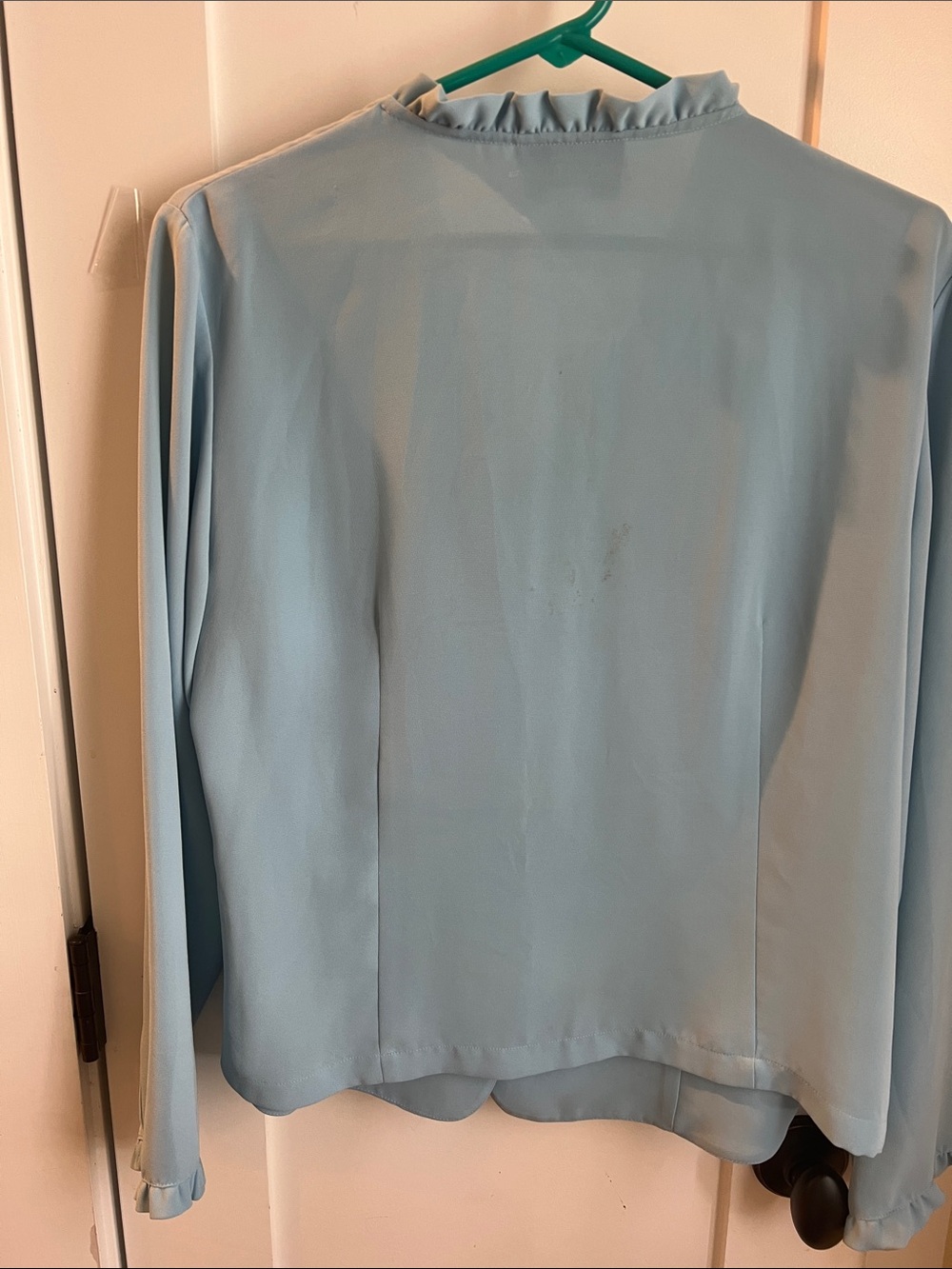 Pendleton Light Blue Ruffle Front Blouse - Picture 2 of 7